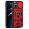 Casos magnéticos de kickstand Case protetora à prova de choque do anel com tampa de câmera deslizante para iPhone 14 13 Pro Max 12 11 7 8 Plus XS XR