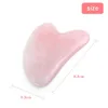 Natural Jade Gua Sha Placa De Pedra Massagem Rosa Quartz Guasha Plate Rosto Scrapers Ferramentas para Pescoço Voltar RH5133