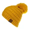 キッズニット帽子チャンキースカルキャップ冬のケーブルニットスラツーかぎ針編み屋外の暖かいキャップ11色ニットハット