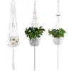 Main macramé plante cintre intérieur extérieur suspendu jardinière panier Jute rétro Pot de fleur porte-corde chaîne maison jardin balcon décoration