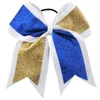 2021 Nieuwe 7 inch mode-sequin cheerleading haar boog glitter grosgrain lint bogen elastische band paardenstaart haarhouder voor meisjes en wome