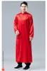 Camisa larga de satén vintage chino de cuatro colores para hombre 2021 estilo Tang traje de conversación cruzada bata mandarín
