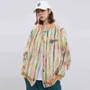 2021 Men Streetwear Jacket Hip Hop Striped Embroidery Letter Jacket Harajuku Cotton Casual Autumn Jacket Coat Outwear Button Y1106