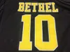 Custom Mens Bethel High School Allen Iverson #10 Football Jersey Black Green Stitched S-5XL