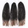 lanzhi 16 inch Passion Twist Hair Ombre Blonde Water Wave 80g/pc Bohemian Braid Crochet Braiding Synthetic Hair Extensions LZ06Q