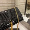 Schulter Umhängetasche Hohe Qualität Klappe Umhängetaschen Frauen Gold Kette Handtasche Mode Karte Brieftasche Streifen Top Schicht Rindsleder