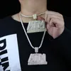 Kedjor 2021 anländer isad Bling CZ Letters ATM Addicted in Money Pendant Necklace 5A Cubicz Zircon Hiphop Tennis Chain Jewelry4773392