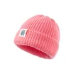 Gorros de crianças de malha chapéus grosso inverno quente macio malha lã chapéu crânio tampão beanie menina ski tampões m3648