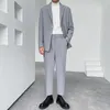 Abiti da uomo Blazer da uomo Uomo Streetwear Moda coreana Set casual allentati Giacca blazer Giacca alla caviglia Pantalone maschile Cappotto vintage
