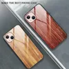 Cell Phone Cases Wood Grain Glass Anti-drop Mobile Phones Case For IPhone 13 12 11 And More Model