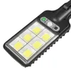 Solar Street Lights Outdoor Lamp 3 Ljusläge Vattentät Motion Sensor Lighting för Garden Patio Path Yard med fjärrkontroll