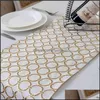 Table Runner Cloths Home Textiles & Garden Modern Circle Gold Sier European Tasseled Embroider Runners For Wedding El Dinner Decoration 2201