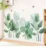 Grande Green Tropical Plant Leaves Adesivi Adesivi Porta da parete Decor Soggiorno Angolo Decorazione rimovibile Vinyl Murale Art Decalcomanie 210615