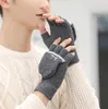 Couleurs Hiver Gants Chauds Hommes Femmes Mignon Demi-Doigt Retourner Flip Top Mitten Gants Hiver Étudiant écriture gants en laine tricotés GGE2180