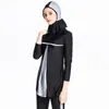 Costumi da bagno Costumi da bagno Donna 2021 Burkini Conservatore Nero Manica lunga Costumi da bagno Borquini Tre pezzi Hijab Islamico Borkini Taglie forti