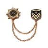 Broches broches Vintage marine métal pour femmes 2022 militaire étoile bouclier collier chapitre hommes broche costume chaîne émail bijoux Seau22
