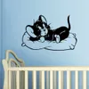 Siyah Sevimli Kediler Karikatür Film Çocuk Odası Çıkartması Duvar Çıkartmaları / Hediye Çocuklar için / Çıkarılabilir Vinil Ev Dekorasyon Duvar Kağıdı ZY8504 210420