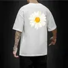 Lifenwenna Casual T-shirts Summer Flower Print Top Tees Hommes Hip Hop Manches courtes Streetwear Mode Harajuku Mâle Tshirt 210716