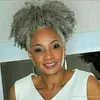 Ponytails bulle hårstycke för kvinnor tjock uddo scrunchies hårförlängning hästsvans hår tillbehör naturlig svart mix silver grå