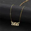 Pendant Necklaces Korean Style Stainless Steel Angel Number Necklace For Women Men Jewelry Chain Fashion Punk Jewlery Halloween6356225