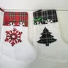 Jul Stocking Cat Dog Paw Strumpor Fluffy Santa Socks Snowflake Xmas Tree Decoration Festival Presentväska lla9206