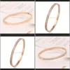 Bangle Drop Delivery 2021 Womens Bracelet Jewelry Rose Gold High Quality Stainless Steel Cuff Bracelets With Shiny Crystals Waj0902114595