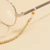 Punk or couleur perlée lunettes chaîne lunettes lanière porte-lunettes de soleil collier lunettes gardien bijoux