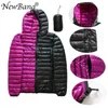 Bang Duck Coat Feather Hooded Ultra Light Down Jacket met Carry Bag Travel Double Side Reversible Jacks Plus Size 211013