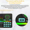 TM1 48V Microphone Mixer Digital Audio Interface Podcast Bluetooth Sound Card Rechargeable Podcaster for Phone Computer PC