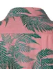 Мужская битник повседневная короткая рукава гавайские рубашки алохи летняя кнопка вниз тропические мужчины пляжная рубашка с карманным розовым 2xL 210522