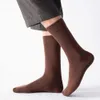 Casual Men Socks Brand Business Party Dress Cotton Socks Man High Quality Black White Socks For Man Gift 210727