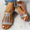 Sandales pour femmes été bohême plate-forme chaussures à semelles compensées cristal gladiateur Rome femme plage décontracté bande élastique femme Y0714
