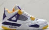 4 NRG Raptors Mens Basketball Shoes 4S White Purple Yellow Womens Outdoor Trainers Shoolers With Box265D