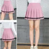 Saias Cockcon Mulheres Curto Lolita Estilo Harajuku Kawaii Sweet listrado mini fofo uniformes escolares SAIA FALDAS Senhoras Jupe