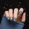 Mode 24 stks Dames Valse Nail Set Opal Kleur Glanzende Recyclebare Nep-nagels met Jelly Lijmpakket