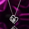 Pendant Necklaces Huitan Silver Color Heart Necklace For Women With Crystal Cubic Zirconia Classic Wedding Trend Eternity Female Jewelry Who