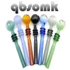 QBsomk 2021 Bruciatore a nafta in vetro Pyrex Modello delfino Tubi per fumatori a mano Accessori per acqua Bong Narghilè Spirale colorata 7 stili Ciotole Rigs