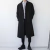 Разборчивая осенняя траншея пальто Мужчины повседневный поворотной воротник Корейский длинный траншеи пальто мужчины сплошные длинные пальто мужчины 211011