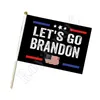 Låt oss gå Brandon Banner Flag 14 * 21 cm Hand flaggor med pol