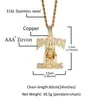 Style de rappeur Hip Hop Fashion CZ Collier de chaîne en acier en acier inoxydable 638470