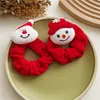 Arbre de Noël Santa Claus Hon d'anneau boucle Velvet Hair Scrunchies Accessoires Carton Flanelle Élastiques Bands de cheveux Grands intestin