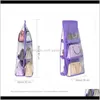 Bags 6 Pocket Dustproof Diy Foldable Storage Bag Doublesided 3 Layers Handbag Closet Door Hanger Home Organizer Rack Idvlr Uoy2U