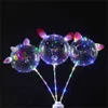 Met Stick Led Bobo Bal Lichtgevende Ballon Met Cartoon Dier Gezicht Sticker Party Ballonnen Nacht Licht Bal Kleurrijke Lamp Lichten voor Party Wedding Festivel G585OKY