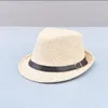 Cappelli a tesa larga Cappello da spiaggia di paglia di moda Jazz Outdoor Bianco Panama Cap Donna Uomo Lady Fedora Top Cappellini da sole Traspirante Casual Bowler2889650