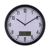 Wall Clocks 1PC 10 Inches Hanging Clock Simple Sitting Room LCD Display Temperature Humidity Meter Plastic