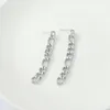 Boucles d'oreilles longues avec chaîne en acier inoxydable, bijoux pour femmes, couleur métal or, tendance, cadeau de fête exquis, 2021