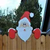 Kerst Ornamenten Santa Claus Rendier Elk Fence Garden Decor Outdoor Lawn Festivity Gelegenheid Daling 211018