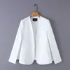 Women Split Design Cloak Suit Coat Office Lady Black White Jacket Fashion Streetwear Casual Loose Outerwear Tops C613 211014