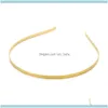 Headbands Jewelry10Pcs/Lot 3/5/6Mm Stainless Steel Gold Rhodium/Black Plain Blank Flat Band Headband Diy Hair Jewelry Aessories Crafts Drop