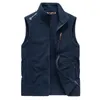 Mannen Warm Fleece Vest Jas Winter Hooded Mouwloze vest Herfst Fashion Casual 210923